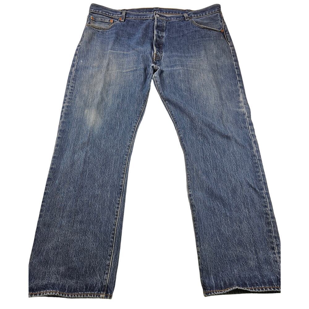Origonal Levis 501 44x32  straight casual comfort career jeans MISSING PATCH #